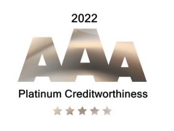 AAA Platinum Creditworthiness Certificate of Excellence for 2022