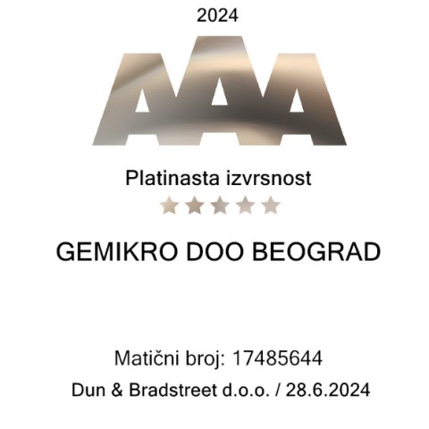 Dobijanje prestižnog sertifikata AAA platinum kreditne izvrsnosti za 2024. godino
